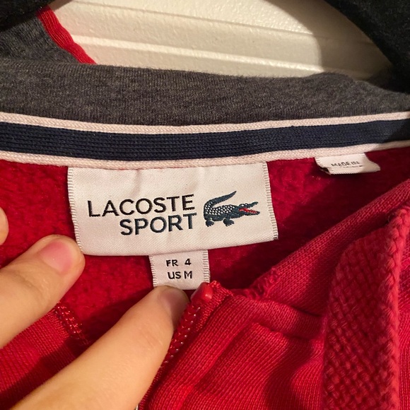 Lacoste Red Zip-Up Hoodie - Picture 2 of 2